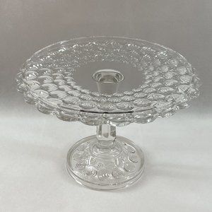 Antique EAPG McKee Bros Yale Pattern Glass Pedestal Cake Stand